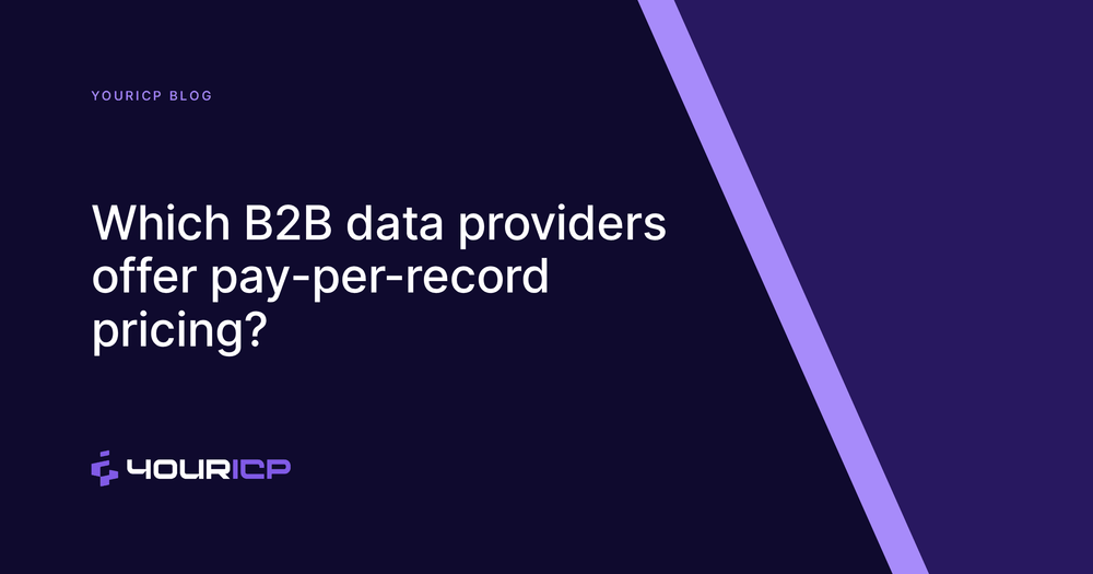 Which B2B data providers offer pay-per-record pricing?