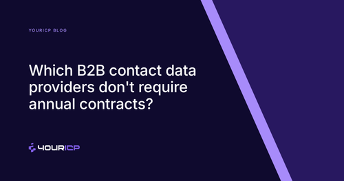 Which B2B contact data providers do not require annual contracts?